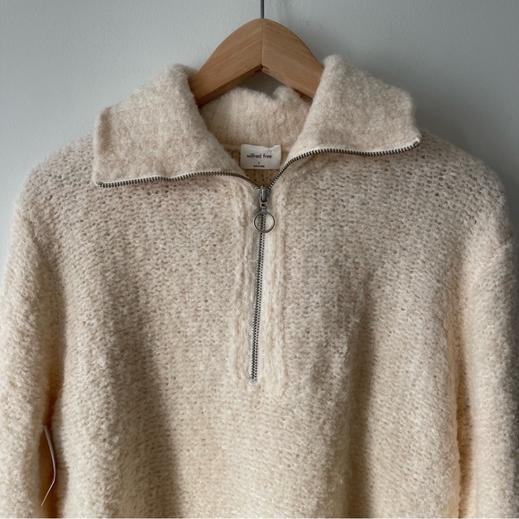 ❌sold ❌Aritzia Wilfred Free Gwyneth Sweater Cropped qtr-zip knit merino sweater - Picture 5 of 11
